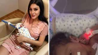 Bia Miranda mostra o rostinho da filha pela primeira vez: 'Abriu o olhinho'