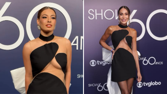 Ex-BBB e atriz usam o mesmo vestido em festa da Globo; veja