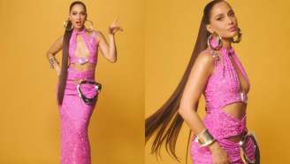 Camila Pitanga com vestido inspirado em Bebel