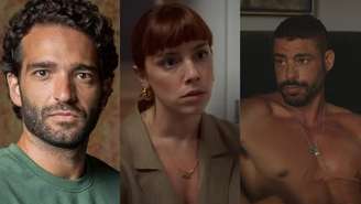 Afonso (Humberto Carrão), Solange (Alice Wegmann) e César (Cauã Reymond) de Vale Tudo
