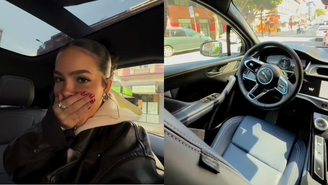 Mel Maia anda em carro sem motorista