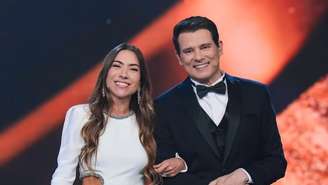 Patricia Abravanel e Celso Portioli no 'Troféu Imprensa'