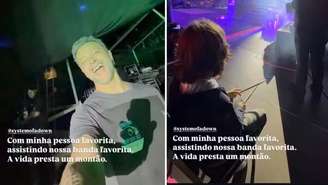 Lucas Lima assistiu ao show de System Of A Down com o filho Theo