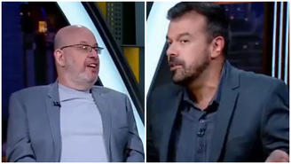 Os comentaristas da ESPN Victor Birner e Pedro Ivo Almeida