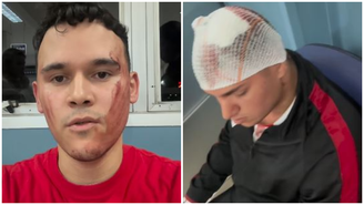 Torcedores do São Paulo são atingidos por uma placa de metal que cedeu da arquibancada do MorumBis