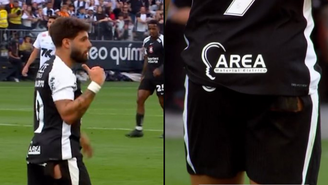 Yuri Alberto, do Corinthians, rasgou calção durante o clássico contra o Santos