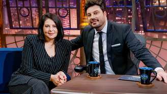 Sonia Lima e Danilo Gentili no 'The Noite'