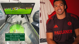 Ex-jogador Lúcio aparece dentro de câmara hiperbárica para tratamento contra queimaduras