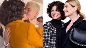 Julia Anquier com a esposa Maria Beraldo e Débora Bloch