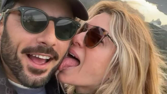 Quente! Letícia Spiller lambe e morde novo namorado e faz declaração: 'Tem fogo'