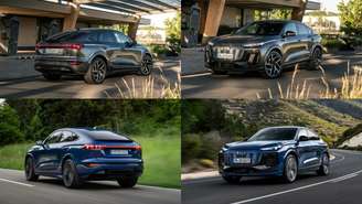 Audi Q6 Sportback E-tron (no alto) e Audi SQ6 Sportback E-tron (acima)