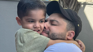 Murilo Huff e o filho, Léo, do relacionamento com Marília Mendonça