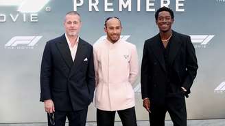 Brad Pitt, Lewis Hamilton e Damson Idris em Nova York 
