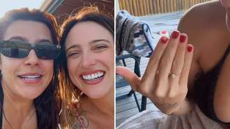 Lauana Prado e Tati ficaram noivas nesta quarta-feira (18)