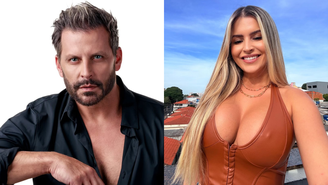 Henri Castelli e Aline Limas foram fotografados juntos