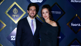 Julinho Casares e Lara Silva no leilão do Instituto Neymar