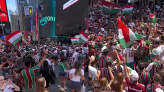 Torcida do Fluminense lota Times Square antes de jogo contra o Ulsan HD