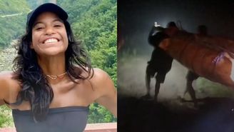 Corpo de brasileira Juliana Marins é retirado de vulcão e levado por socorristas