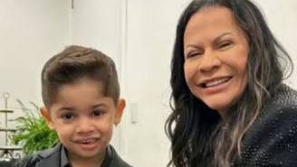 Ruth Dias, mãe de Marilia Mendonça, e o neto, Léo