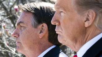 U.S. President Donald Trump and then-Brazilian President Jair Bolsonaro attend a joint news conference at the White House on March 19, 2019. Jim Lo Scalzo-Pool/Getty Images