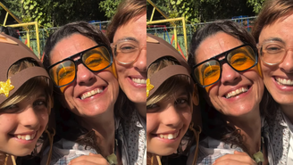 Carol Machado e a ex-mulher, Kika Motta, com a filha mais velha