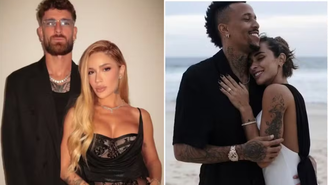 Com filhos em casamento dos ex, Karoline e Léo têm noite a sós ex-parceiros