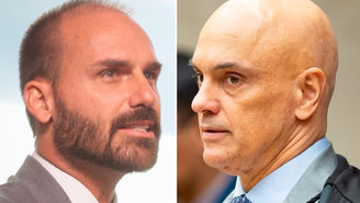 Eduardo Bolsonaro ameaça e tira sarro de Alexandre de Moraes