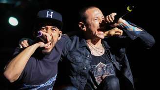 Mike Shinoda e Chester Bennington, do Linkin Park