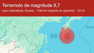Terremoto de grande magnitude atinge a Russia