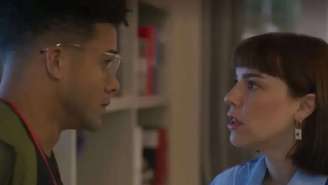 Sardinha (Lucas Leto) e Solange (Alice Wegmann) em ‘Vale Tudo’