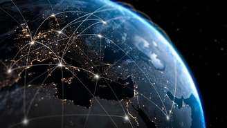 Parte do globo terrestre iluminado