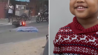 Criança de 4 anos cai da moto e morre ao ser atropelada por ônibus