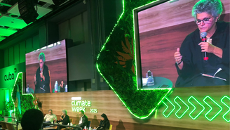 Ex-ministra Izabella Teixeira durante a Climate Week 2025 em São Paulo