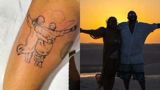 Tatuagem de Gominho em homenagem à amiga e a foto de inspiração