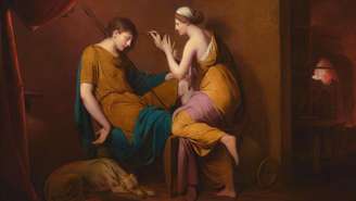 Pintura de Joseph Wright de Derby do século 18 em que retrata a "jovem coríntia"