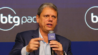 Tarcísio de Freitas, governador de São Paulo, durante o AgroForum nesta quarta-feira, 13