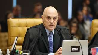 O ministro Alexandre de Moraes, durante sessão do STF