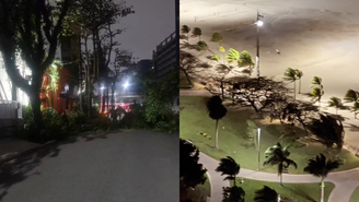 Cidade de Santos foi atingida por fortes ventos neste final de semana