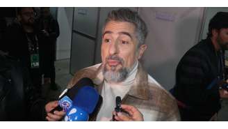 Marcos Mion durante sua chegada ao The Town