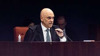 Alexandre de Moraes, ministro do STF, durante o julgamento de Jair Bolsonaro, ex-presidente do Brasil, em 2 de setembro de 2025