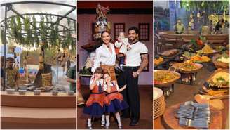 Festa de um ano de José Leonardo tem buffet de churrasco completo