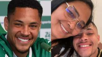 Vitor Roque e a mãe