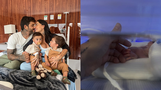 Internada, Clara Maia recebe visita do marido e dos filhos mais velhos