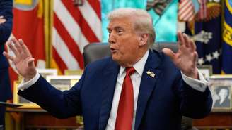 O presidente dos EUA, Donald Trump, na Casa Branca, nesta quinta-feira (25)