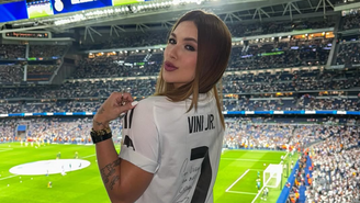 Virginia Fonseca usa camisa de Vini Jr. em jogo do Real Madrid