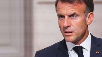 O presidente francês, Emmanuel Macron, durante uma coletiva de imprensa no Palácio do Eliseu, em Paris, em 4 de setembro de 2025.