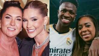 Virginia e Vini Jr. com as mães