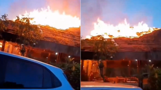 Incêndio atinge pousada na praia de Pipa, no RN