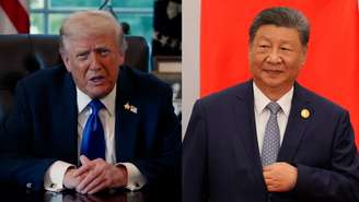 Os presidentes dos EUA, Donald Trump, e da China, Xi Jinping 

