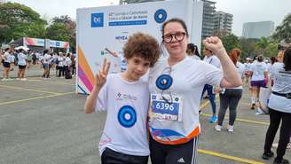 Adriana Mani e Tomás Mani correram juntos neste domingo